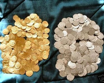 thumbnail image 2 of 1000 Gold Brass Coins Beads – For Belly Dance Hip Scarf, Costume Belt Making, Egypt 2 of 6