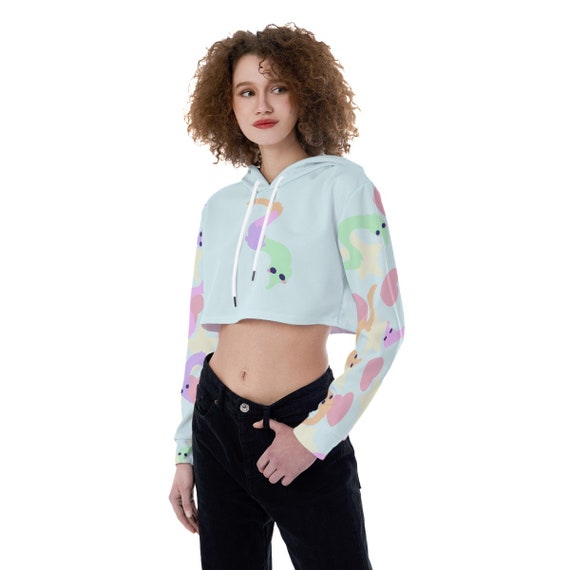 Pastel crop hoodie hot sale