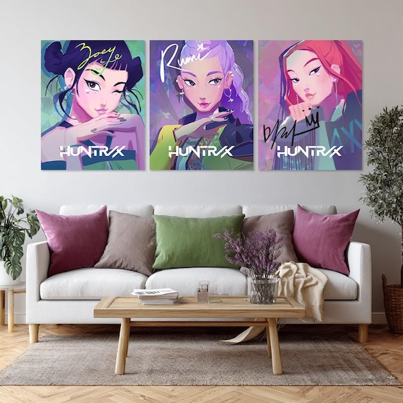 Rumiページ K-POP Demon Hunters - HUNTRIX - Zoey, Rumi, Mira - Poster | Canvas