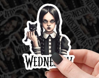 The Addams Family - Wednesday Sticker | Gothic Aesthetic | Vinyl