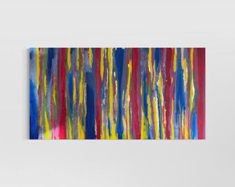 Rainbow Gold Leaf Painting: Colorful Pride Wall Art