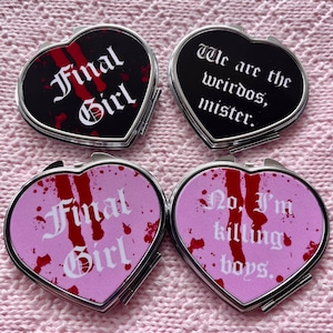 Girly Horror Heart Compact Mirror, Choose a mirror