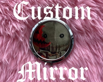 Custom Compact Mirror, Circle or Heart Shaped custom mirror