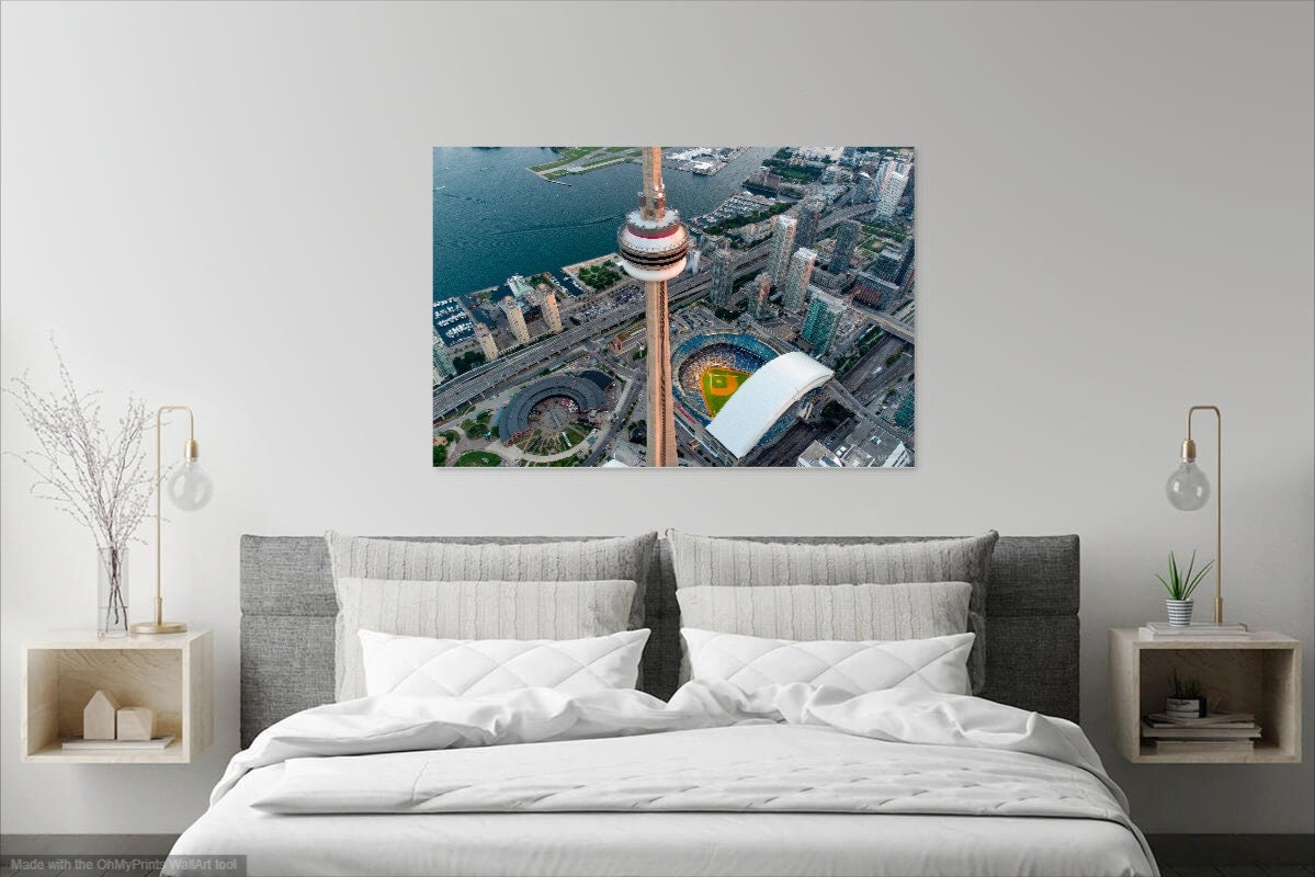 CN Tower and Rogers Center skydome Open Blue Jays Wall Art - Etsy