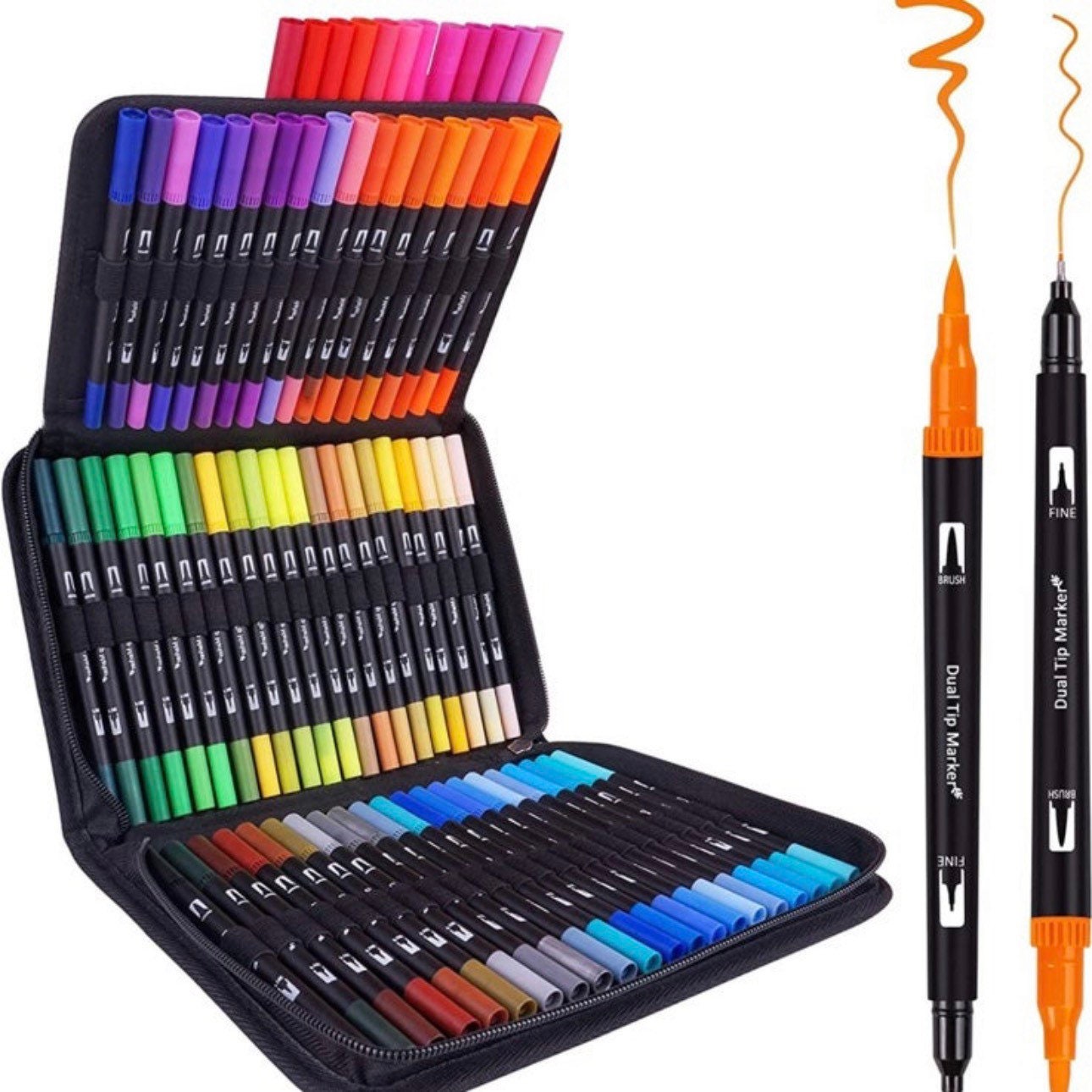 12-80 Colors/Set Alcohol Art Markers Drawing Markers Set Fiber Tip for  Artist Adults Colored Marker, Base + Handbag Art Supplies