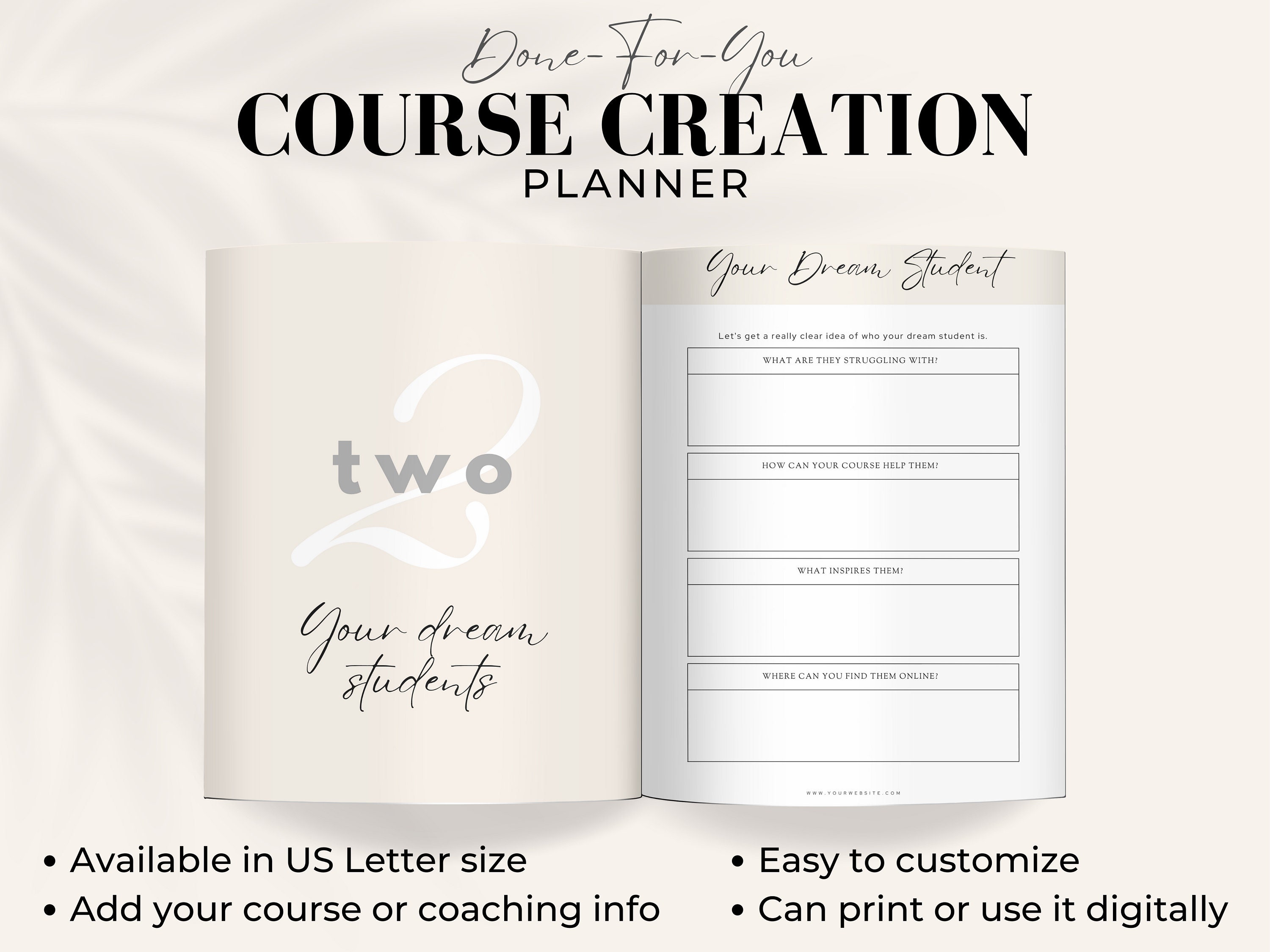 Course Creator Planner, Coaching Planner, Printable Course Creation ...