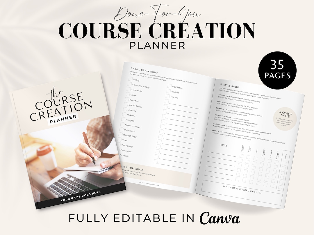 Course Creator Planner, Coaching Planner, Printable Course Creation ...