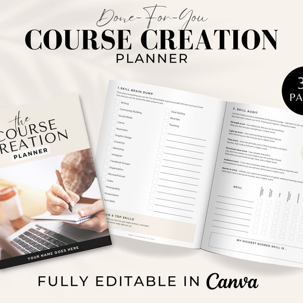 Course Creator Planner, Coaching Planner, Printable Course Creation Planner, Course Creator Business Toolkit, Editable Canva Template