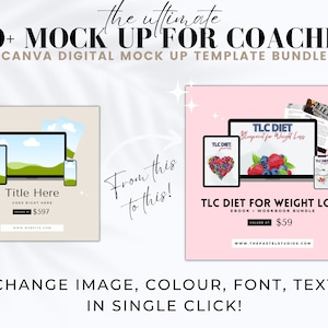 50+ Canva-mallmodeller för coacher, kursskapare, digital produktmodell, Canva-mallmodellpaket, onlinekursmodell bild 4