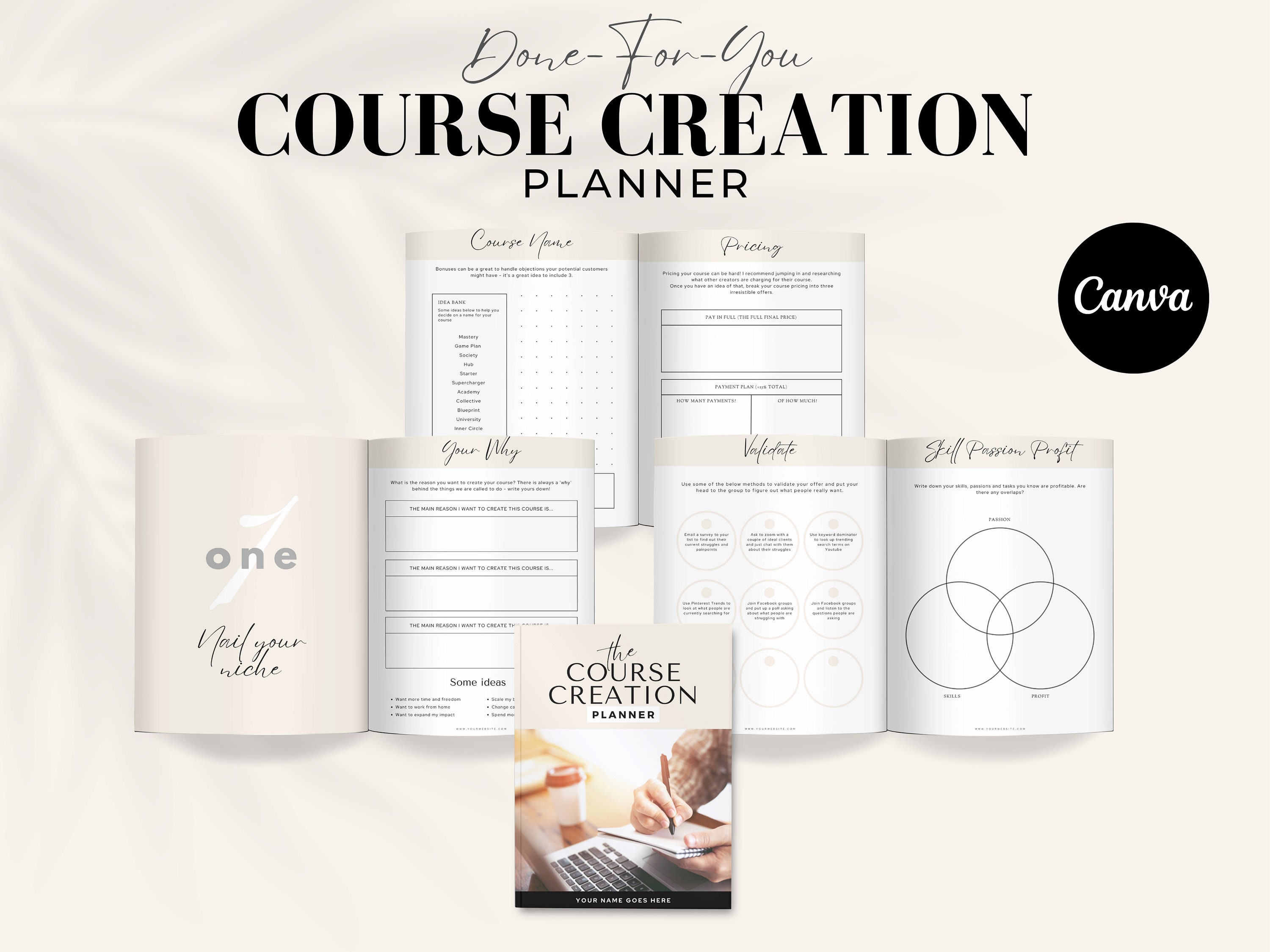 Course Creator Planner, Coaching Planner, Printable Course Creation ...