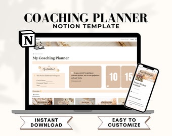 Notion Template Coaching Planner, Coach Client Onboarding, Aesthetic Client Dashboard, Notion Coaching Program, Notion Client Tracker