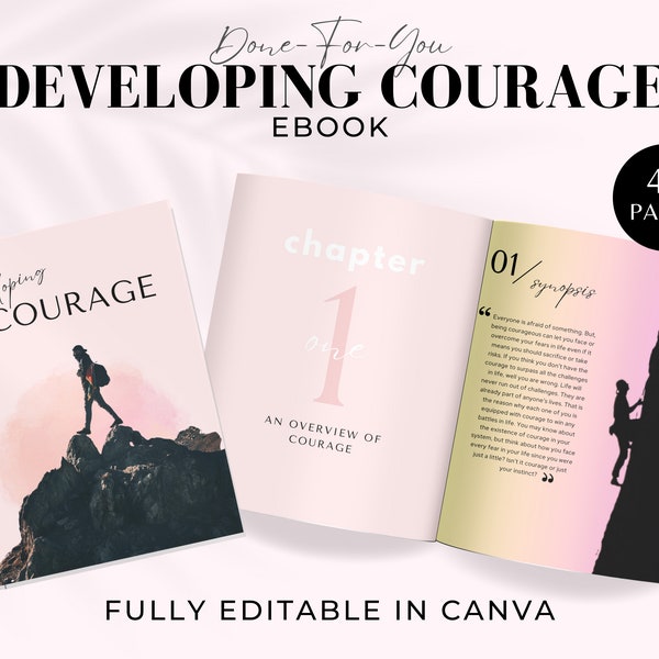 Courage Ebook entwickeln, Brandable eCourse für Coaches, für Sie erledigt, Life Coaching Tool, Mindset Coach Ebook Template, Courage Quick Guide