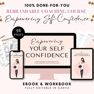 Self Confidence Brandable Workbook Done For You Course Self Esteem, Life Coaching Resources, Self Worth Booster Ebook, Lead Magnet