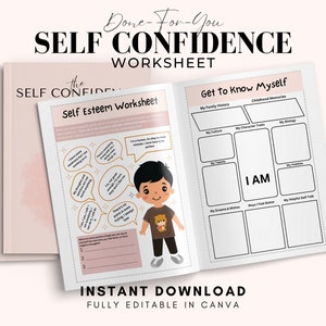 Self Confidence Worksheet Printable Done for You Workbook Content for Self Confidence Worksheet Printable Done for You Workbook Content for