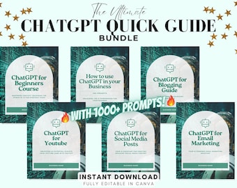ChatGPT Quick Guide Bundle, ChatGPT Rebrandable Course Bundle, ChatGPT PLR Marketing, Commercial Use Canva, Done For You ChatGPT, AI Prompt