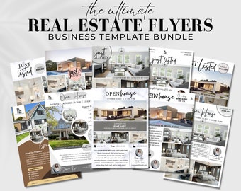 10 Real Estate Flyer Template, Just Listed Flyer, Open House Flyer, Realtor Flyer, Real Estate Marketing, Flyer Bundle Pack