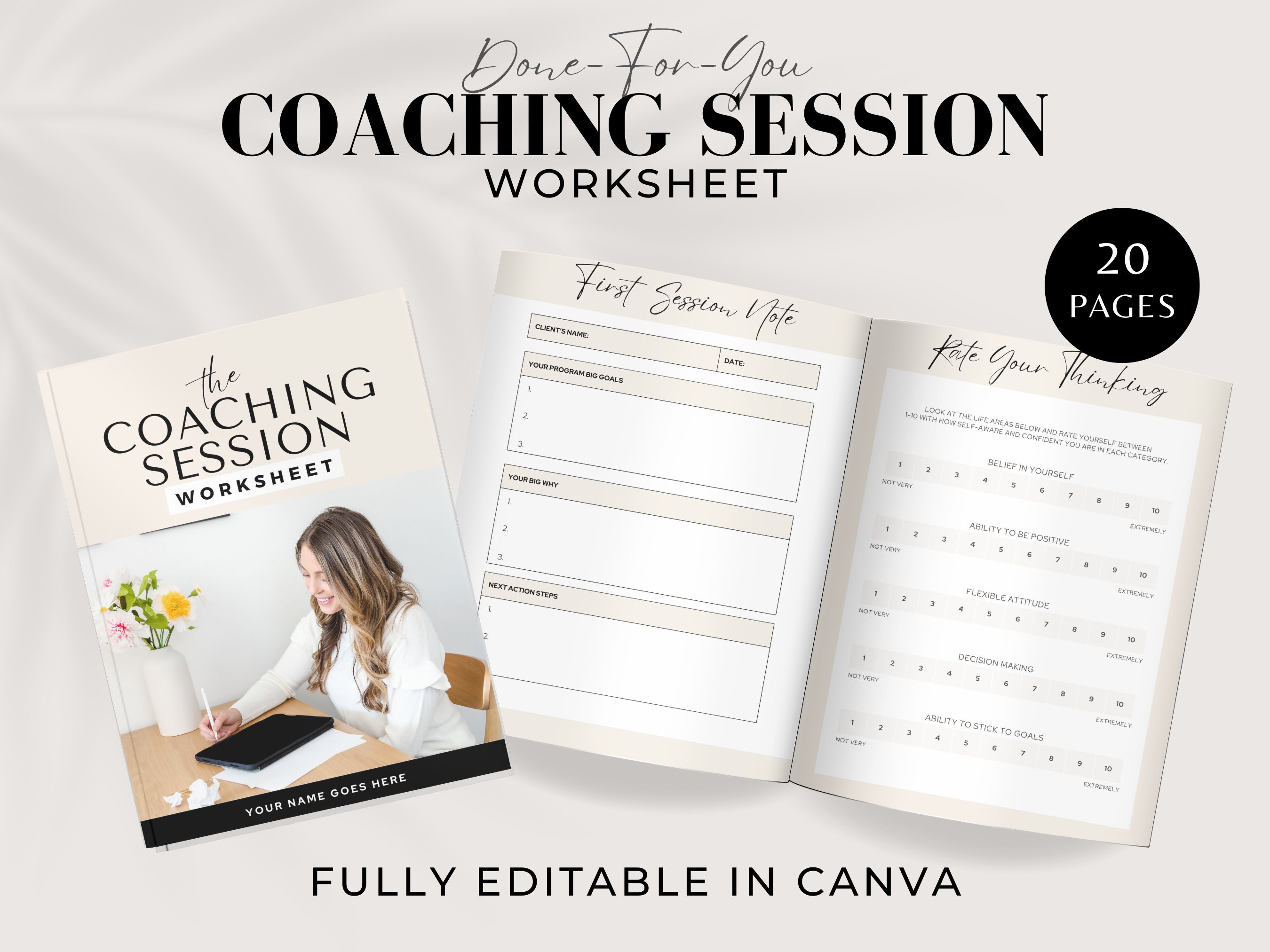Coaching Session Worksheet, Coaching Program Worksheet, Coaching ...