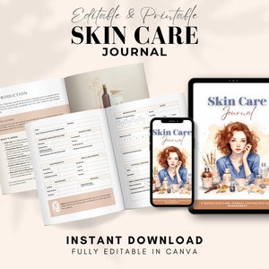 Skincare Journal, Beauty Routine Planner, Printable Skin Care Planner, Glow Up Planner, Beauty Journal, Makeup Tracker, Skincare Template