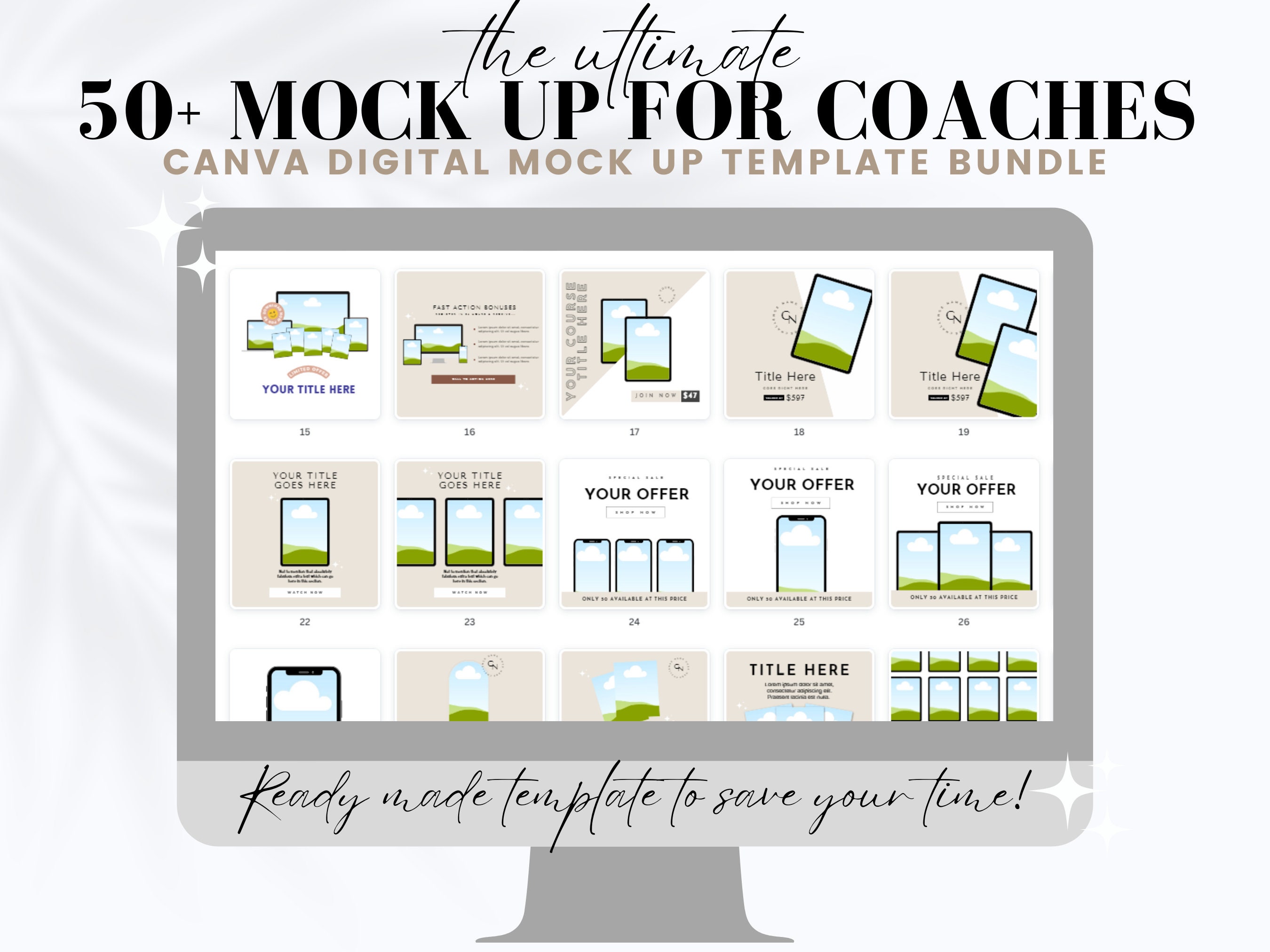 50+ Mockup Canva Template for Coaches, Course Creator Mockup, Digital ...