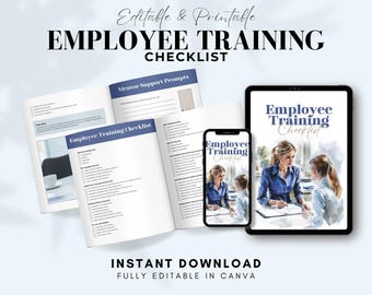 Employee Training Template, Employee Training Checklist, Onboarding Template, Human Resources, Business Training, Progress Tracker