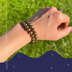 Gold Pyrite Breaded Manifest Bracelet + Personal Pre-Recorded Video Reading (optional)