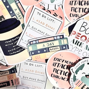 Book worm - Adesivi - Lettura - Citazioni - Positivo - Decalcomanie - Diario - Assortiti - Set - Regalo - Collezione - Eccentrico - Fatto a mano