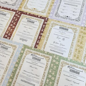 Nikkah Nama | Islamischer Ehevertrag | Nikkah-Zertifikat | Muslimischer Hochzeitsvertrag | 12x18 Zoll physisches Nikkah-Dokument