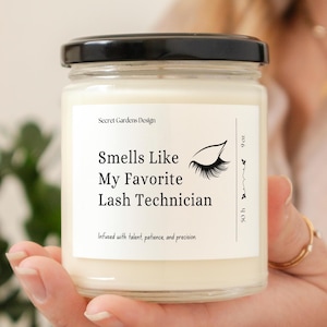Lash Technician Gift Candle, Custom Gift for Lash Tech, Lash Artist Appreciation Gift, Eyelash Extension Technician Salon Thank You Gift