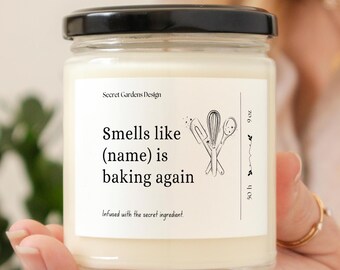 Baker Gift Funny Candle, Birthday Gifts for Her, Funny Baking Gift for Chef, Housewarming Gift for Kitchen, Cooking Lover, Custom Hobby Gift