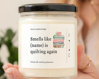 Quilt Candle, Quilting Lover Gift, Sewing Lover Gift, Quilt Crafter Mom Gift, Present for Quilter Gift, Sewciopath Gift, Sewing Lover Gift