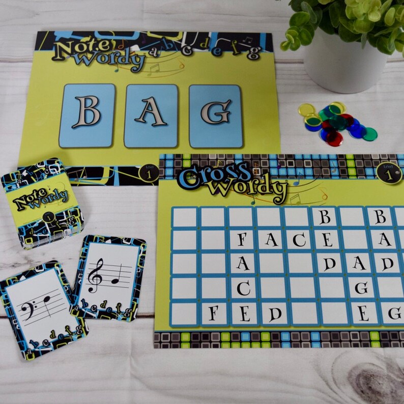 Music Note Identification Game Note Wordy 1 Etsy