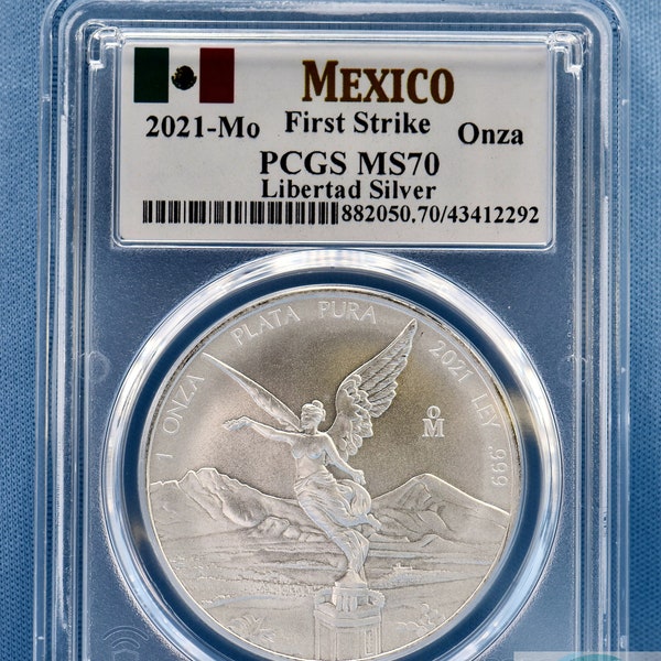 2021 Mexico 1oz Silver Libertad PCGS MS70 First Strike Coin