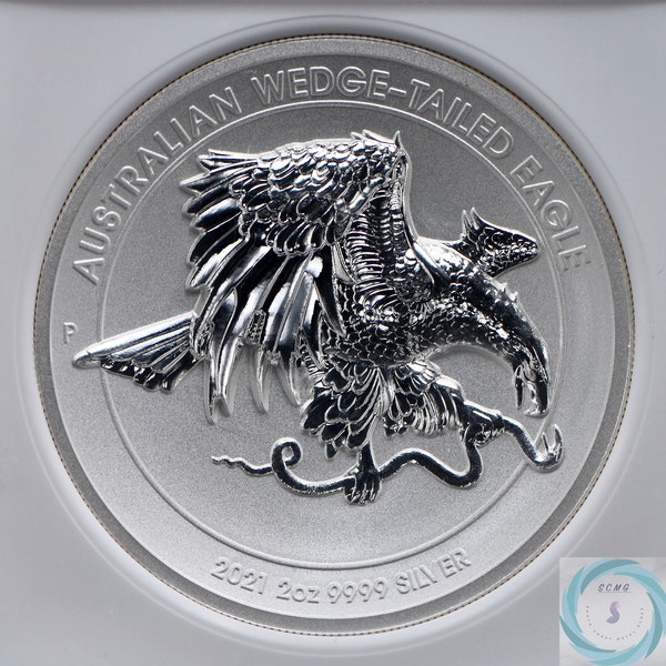 2021-P 2 Dollar Australia Silver 2oz Wedge-Tailed Eagle Reverse PF70 UHR FDI Coin