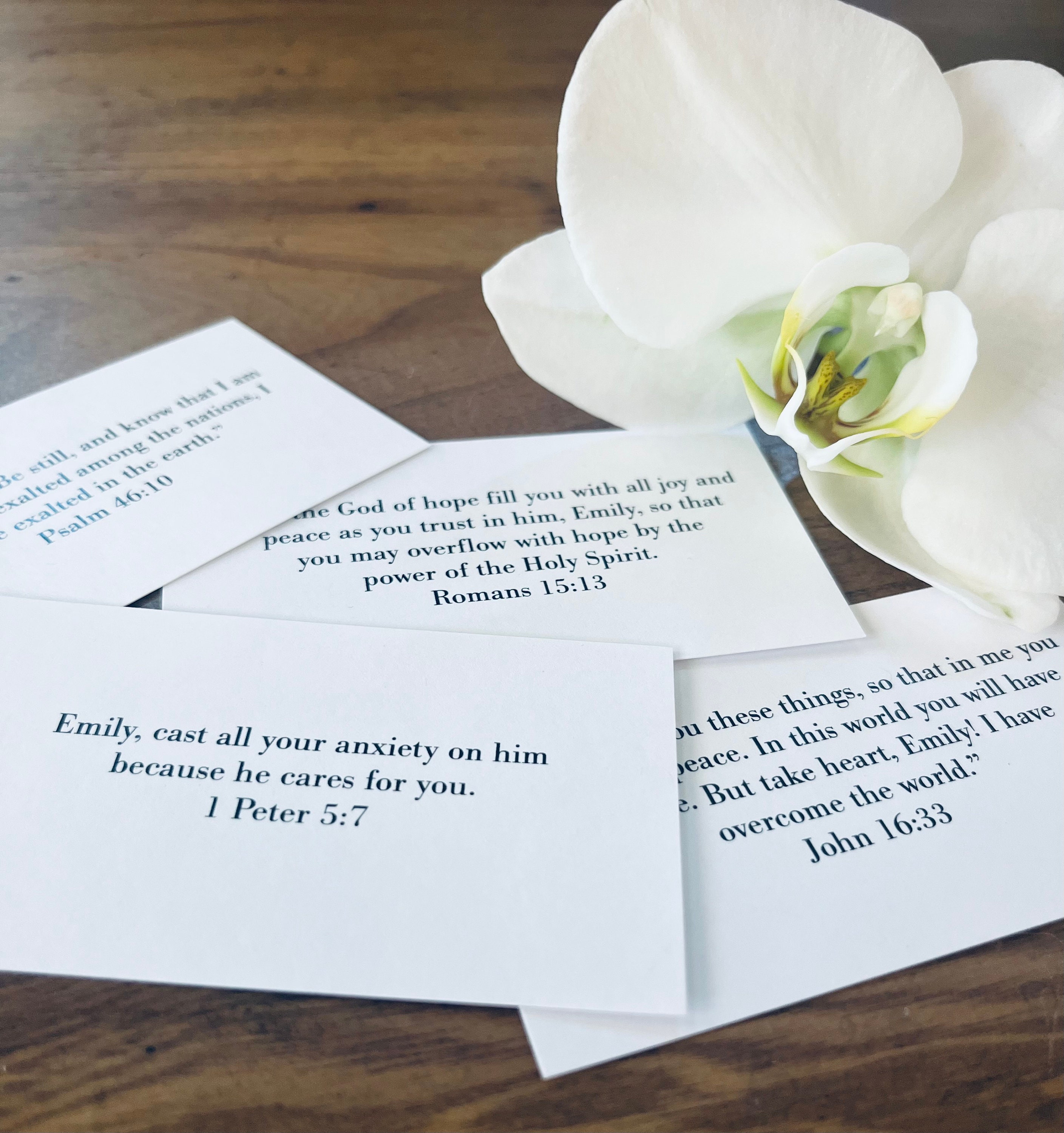 Personalized Scripture Cards Set of 50.   Gifts for Her, Gifts for Him, Christmas Gift, Personalized Gift, Christian Gift, Bridesmaid Gift