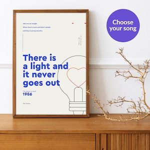 Custom Song Lyric Design - Digital File or Print delivered to your home - Music Poster - Personalized Gift for music lovers