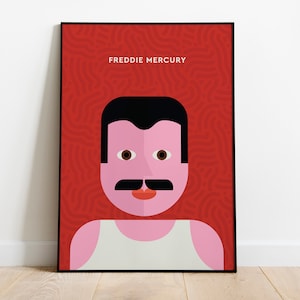 Freddie Mercury Geometric Portrait Illustration - Wall Art - Home Decor - Design Print