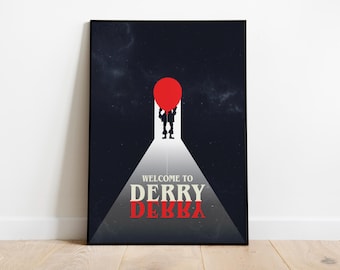Welcome to Derry - IT - Stephen King - Horror film - Art Print - A4 A3 A2 | Typography | Home Decor | Wall Art