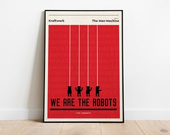 Robotarna - Vi är robotarna - Lyrikposter - Retroposter, musiktryck, present till musikälskare
