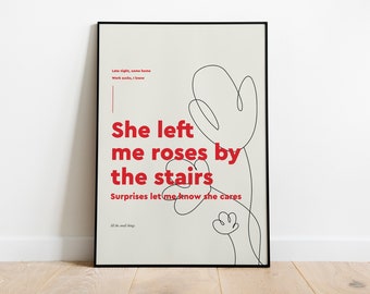 Stampa Roses By the Stairs - Arte minimalista - Arte murale - Arredamento per la casa - Stampa di design