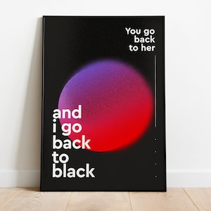 Amy Winehouse Back To Black Inspired - Music Poster - A4/A3/A2 Art Prints