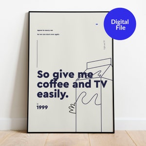 Coffee & TV Original Design Poster, Band Art, Rock Poster, Geschenke für Musikliebhaber