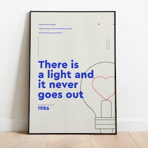 The Smiths, There is a light that never goes out, Design Poster, Bandkunst, Rock Poster, Geschenke für Musikliebhaber