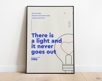 The Smiths, Hay una luz que nunca se apaga, póster de diseño, Arte de banda, Pósters de rock, Regalos para amantes de la música
