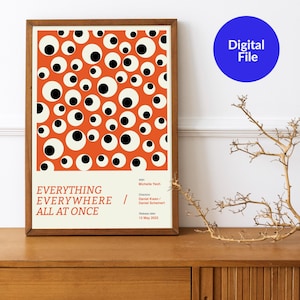 Everything everywhere all at Once Inspired Poster | Digital File | Michelle Yeoh | Art Print | A4, A3, A2 | Mid-Century Modern, Movie Poster
