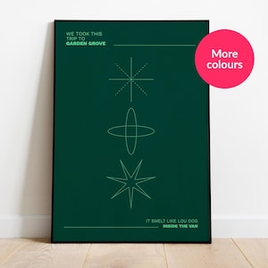 Garden Grove | Lyrics Poster | Inspired Lyric Print | A4-A3-A2 | Gallery Wall Art
