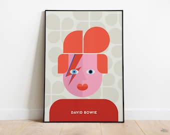 David Bowie geometrische illustratie - muurkunst - woondecoratie - ontwerpafdruk