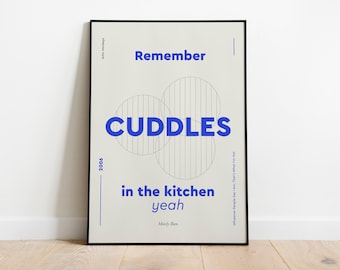 Arctic Monkeys - Mardy Bum - Cuddles in the kitchen (Línea de letra) - Lámina musical - Tamaños: A4, A3, A2 - Sin marco - Arte indie rock