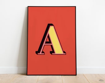 Initial Letter - Personalized - Customizable - Letters poster - Home/Living/Baby Room/Nursery Art