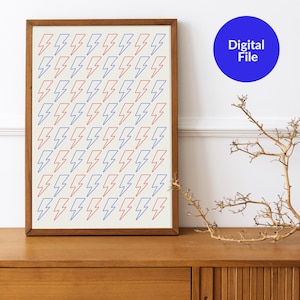 David Bowie Lightning bolt inspired pattern - A4 / A3 / A2 Fine Art print - Wall Art - Home Decor - Design Print
