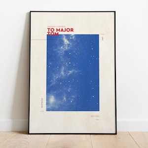 Space Oddity Print, Vintage Music Poster, Bowie Wall Art, Retro Song Lyric Decor, Gift for Music Lovers